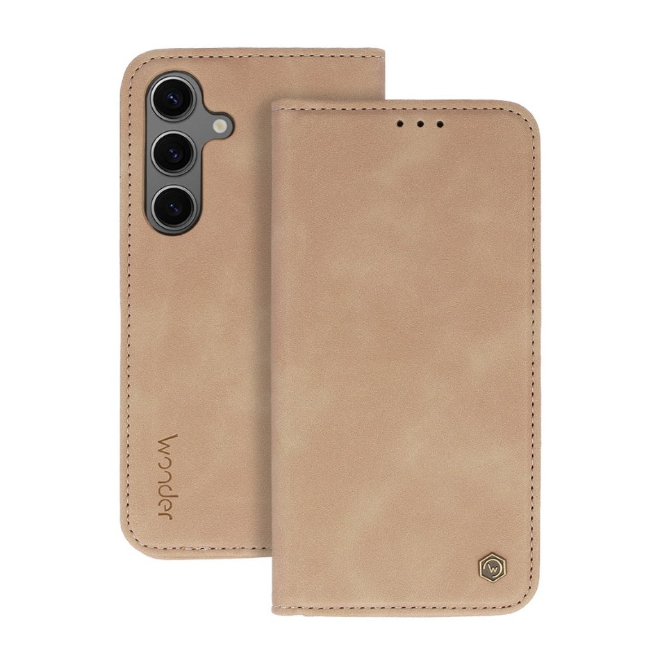 wander_smart_cappuccino_00.jpg Preklopna torbica Wonder Smart za Samsung S931 Galaxy S25 Cappuccino - Image 1